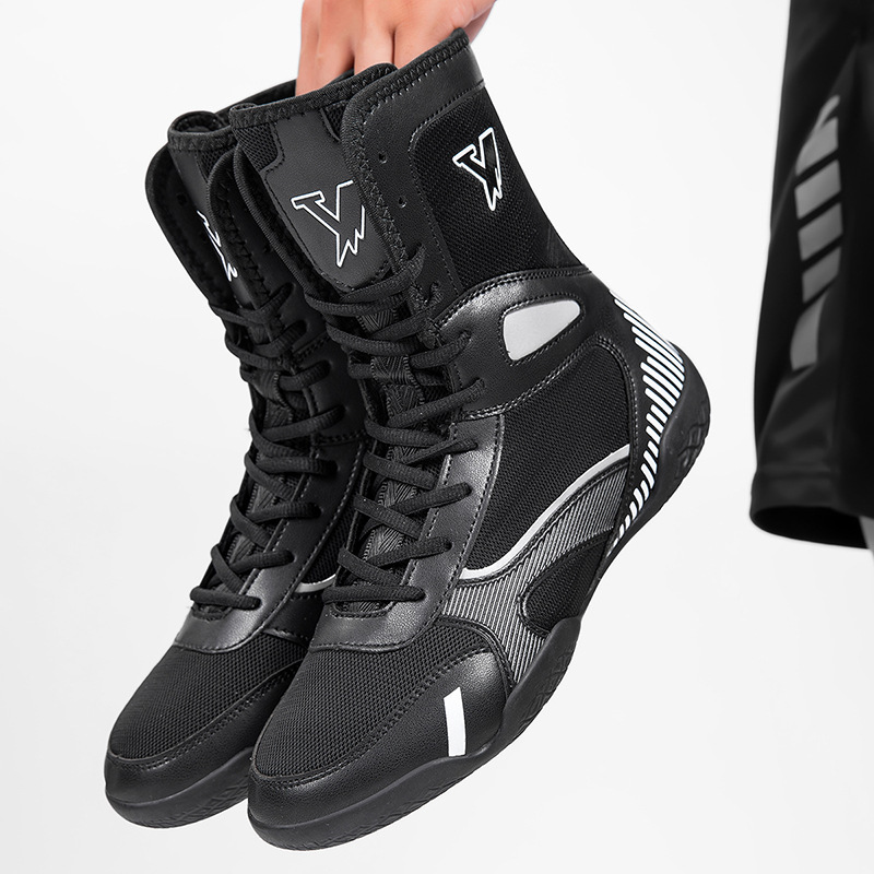 Factory Direct Sales of New Cross-Border Indoor Comprehensive Training Fighting Boxing Shoes, Shock-Absorbing, Non-Slip, Wear-Resistant Wrestling Shoes for Adults
