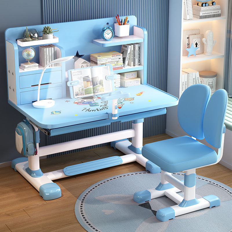 Children's Study Table Can Be Lifted and Lowered for Primary School Students' Homework Desk Writing Desk Table and Chair Set Boys and Girls Desks and Chairs