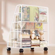 移动式书架儿童绘本收纳架桌下置物架落地万向轮家用简约书柜