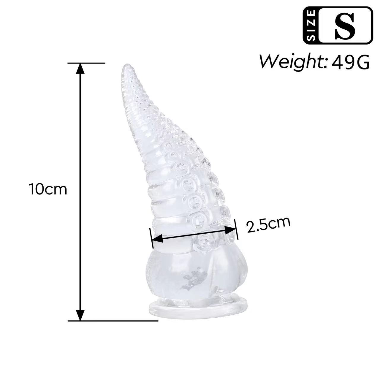 XXL Clear Anal Plug with Suction Cup Base, Ribbed Texture for Beginners — detail image 9