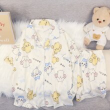 源头工厂夏季小翻领睡衣女套装休闲舒适云朵棉夏季开衫款家居服