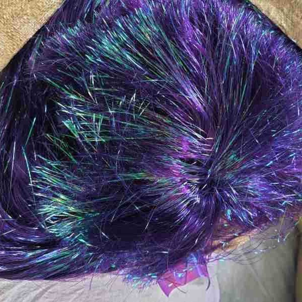 天蓝亮丝带彩虹深紫旋转片彩虹湖蓝螺旋带子橙色橘红五彩亮丝长条