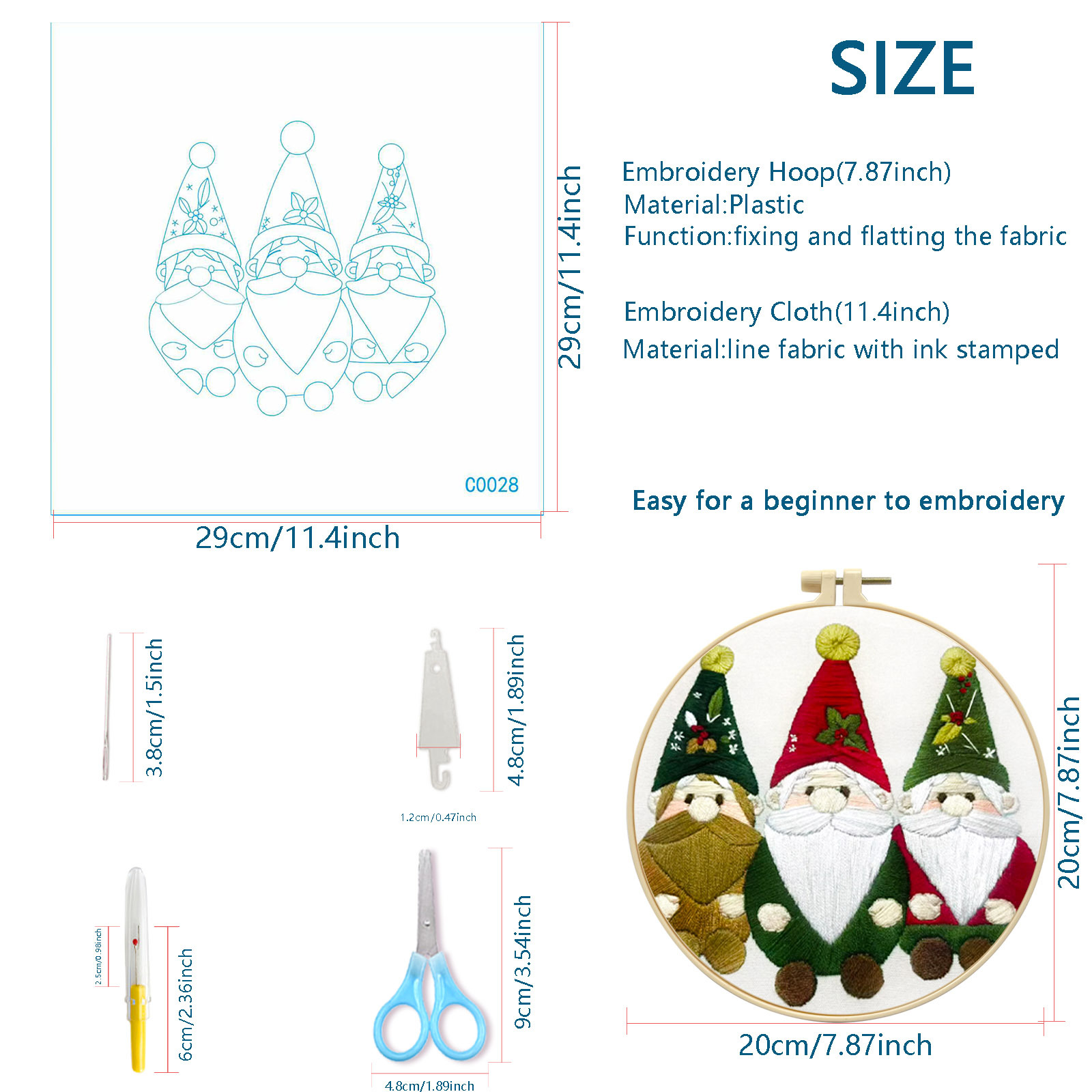 Explosiones transfronterizas de regalos de Navidad decoraciones de Navidad serie tres algodón de alta calidad bordado material manual paquete al por mayor