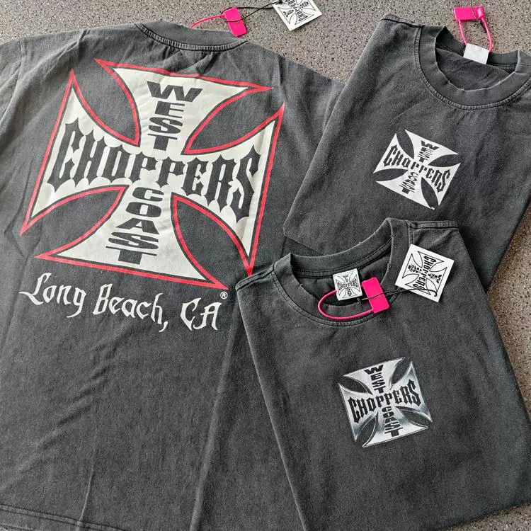 West Coast WCC25SS уличная трещина тяжелая стирка ретро сделай старую свободную футболку VTG с короткими рукавами для мужчин ins