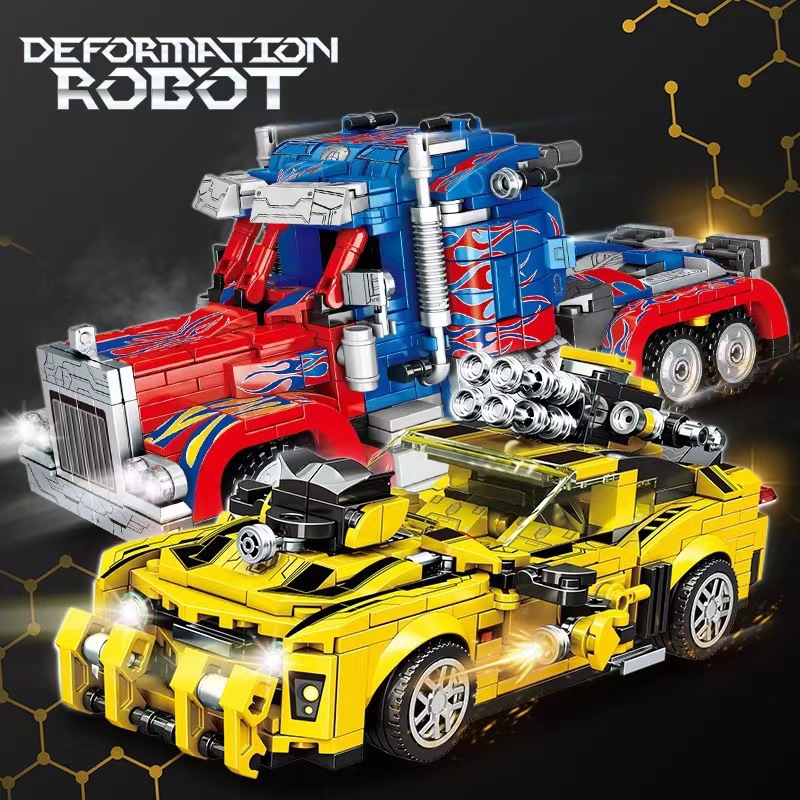 Venta caliente transfronteriza Wasp Mecha coche deportivo bilateral compatible con bloques de construcción de Lego grande caja de regalo de juguete regalo de cumpleaños