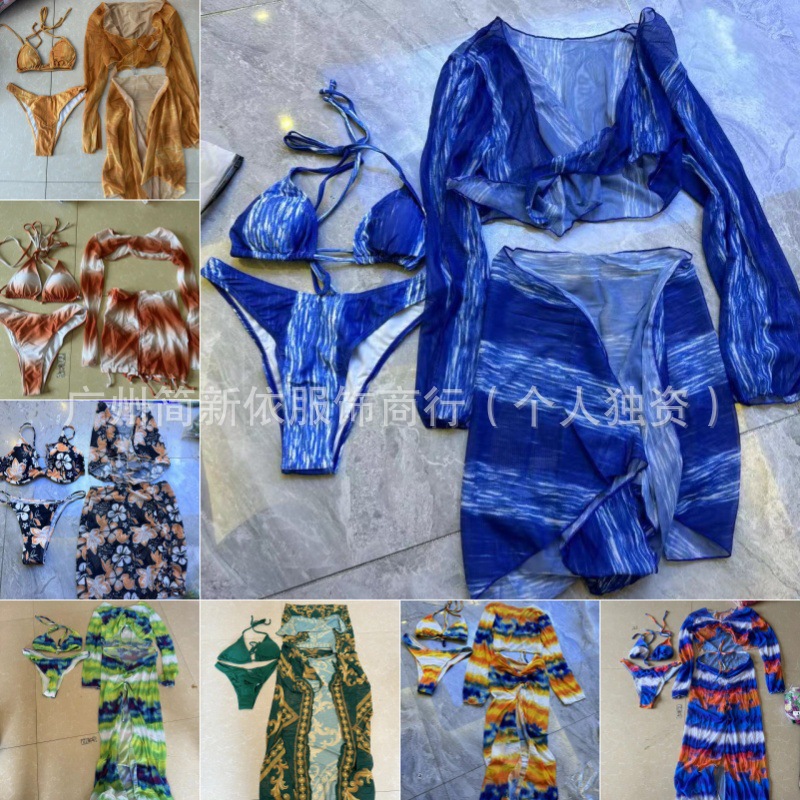 SHEIN bikini nuevo estilo vacaciones en la playa set de tres o cuatro piezas conservador split bañador spa