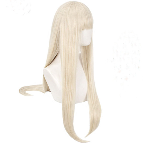 Crazy Gambling Abyss yellow wig, Huang Quanzuki Runa Luna cos anime wig, milky blonde face-shaping wig with bangs