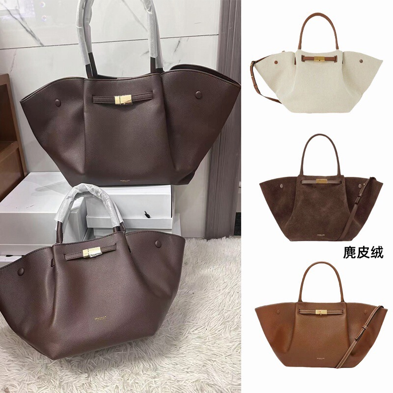 Demellier Wing Bag New High-End New York Bag Genuine Leather Large-Capacity Tote European and American Satchel Briefcase
