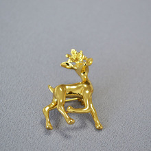 新年圣诞礼物黄铜镀金精致简约时尚可爱金色麋鹿大衣风衣秋冬胸针