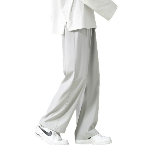 Men's Loose Casual Pants Korean Style Trendy Matchable Pants Summer Thin Weight Droopy Wide Leg Floor-Length Pants