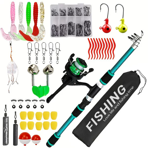 Foreign trade ultra-hard sea rod set with fishing gear bag, portable travel sea rod, fiberglass sea rod wholesale