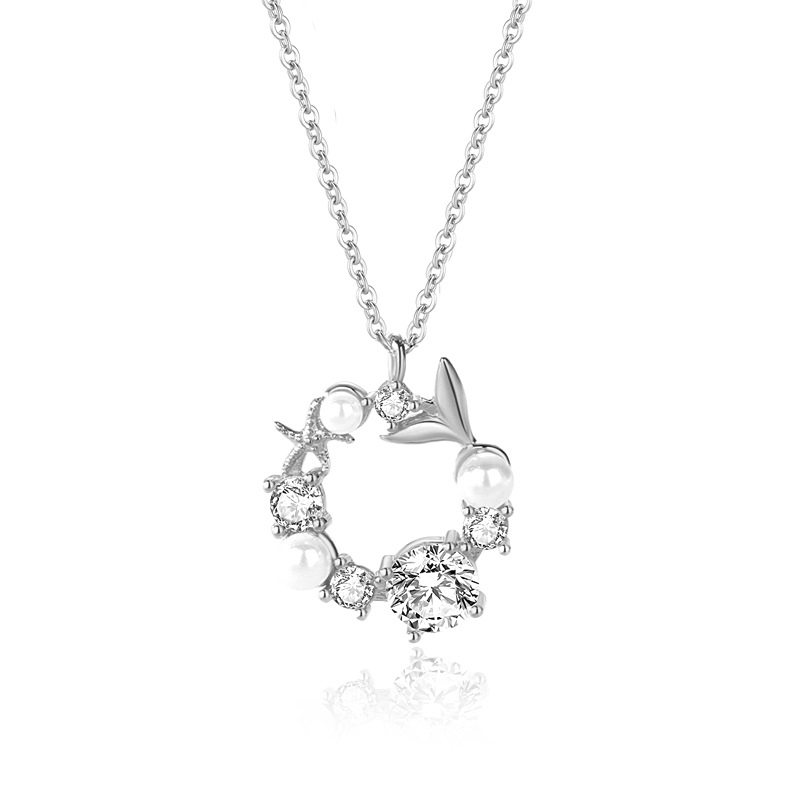 S925 plata de ley collar de corona de mariposa de lujo ligero flor femenina diseño de alta calidad cadena de clavícula joyería San Valentín