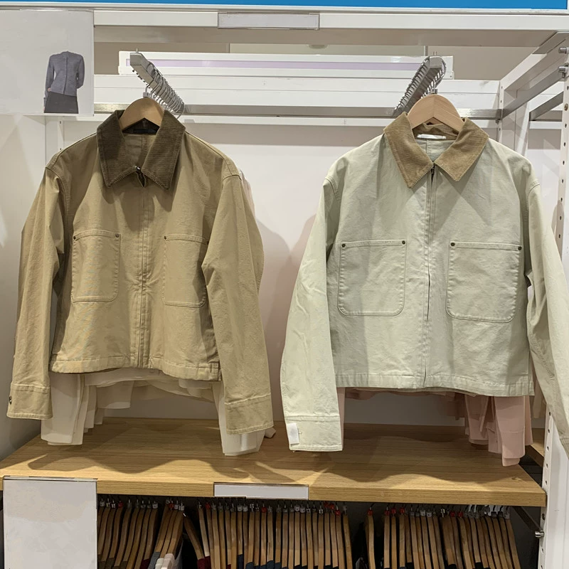 Пробная комната производит новую осеннюю повседневную короткую куртку на молнии/пальто с лацканами, модную куртку-топ для женщин 479208