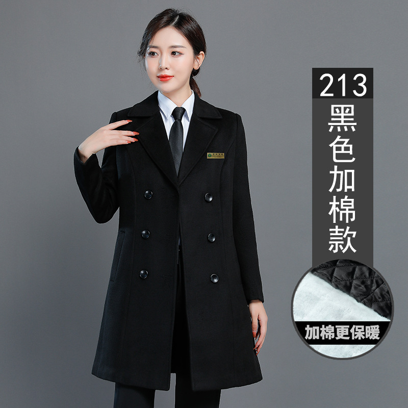 여성용 블랙 213 더블 브레스트 (울 코튼)
