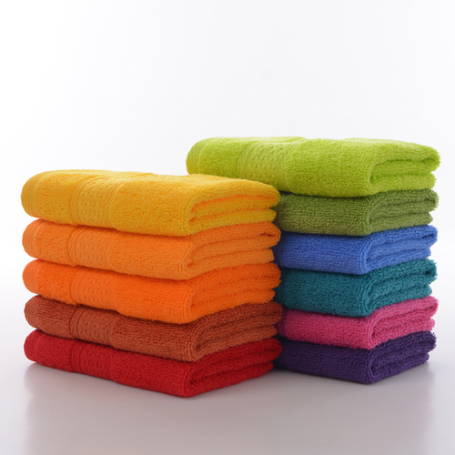 Manufacturer wholesale non-fading pure cotton square towels household soft absorbent towels plain towels company gifts