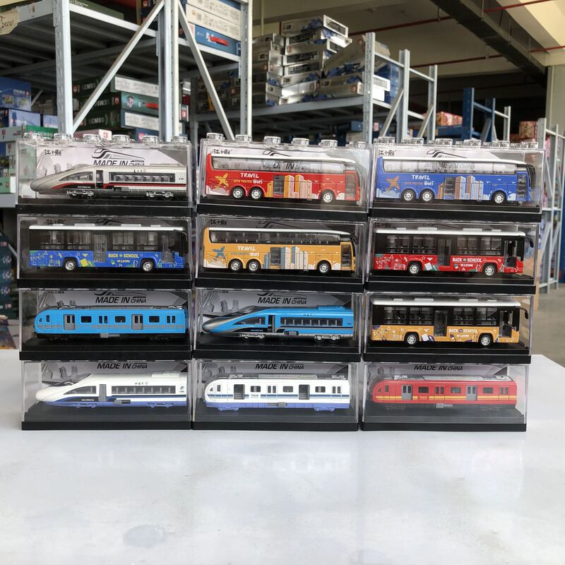 Cool Alloy Fuxing High-Speed Rail Harmony Train Simulation Bullet Train Bus Subway Small Train with Openable Doors Children's Toy