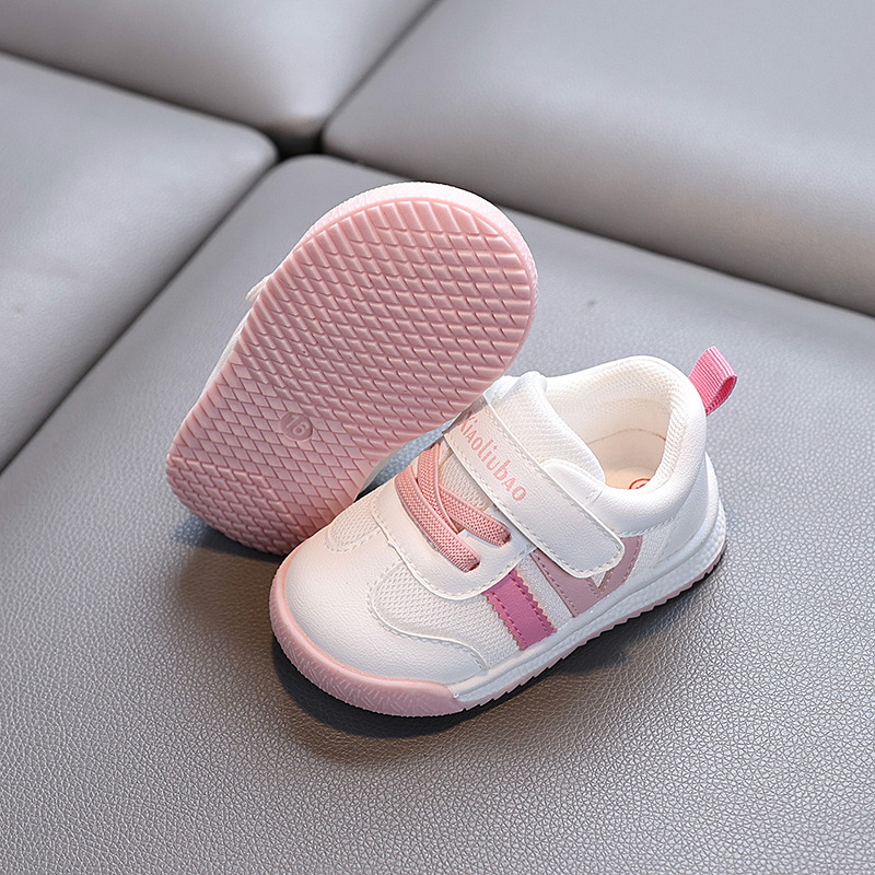Primavera y otoño bebé 1-2 años zapatos para niños pequeños zapatos blancos de malla para niños y niñas zapatos deportivos antideslizantes de suela blanda al por mayor