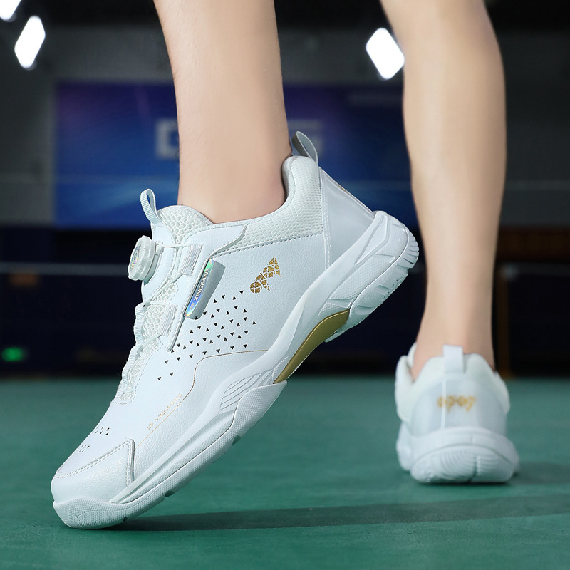 Cross-Border Badminton Shoes for Men and Women, Swivel Buckle, Breathable, Non-Slip, Shock-Absorbing, Professional Tennis Shoes, Fashionable and Versatile Sneakers