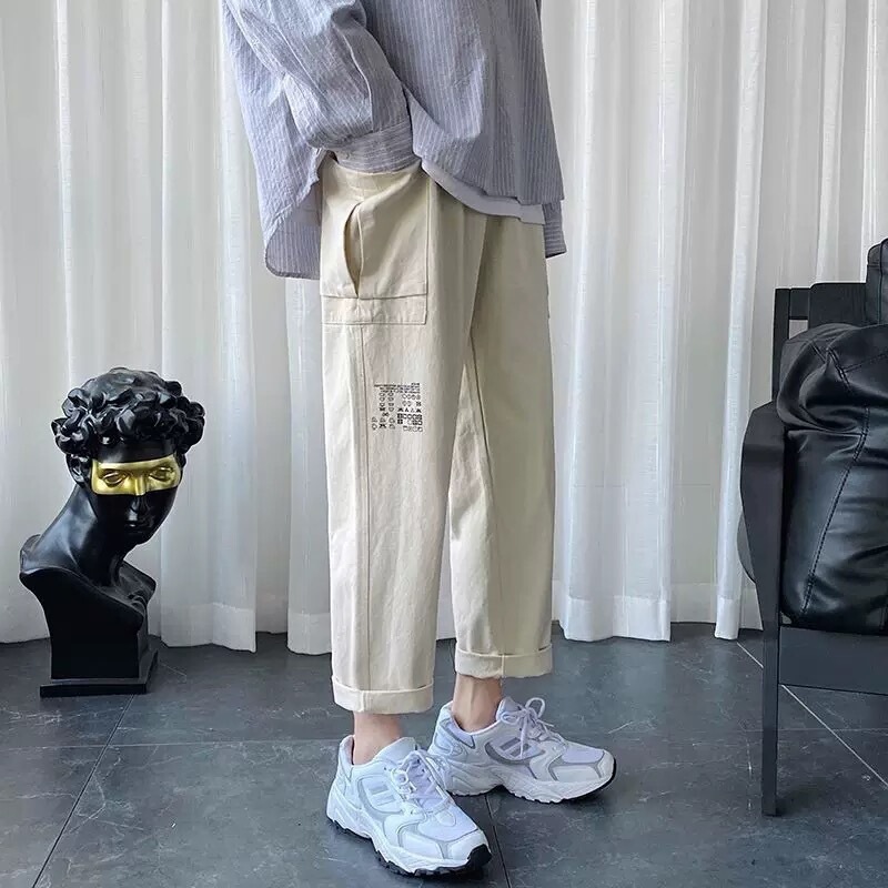 2020 New Summer Men's Pants Korean Style Trendy Brand Crowd Pants Trendy Ankle-length Pants Loose Hong Kong Style Casual Pants All-match