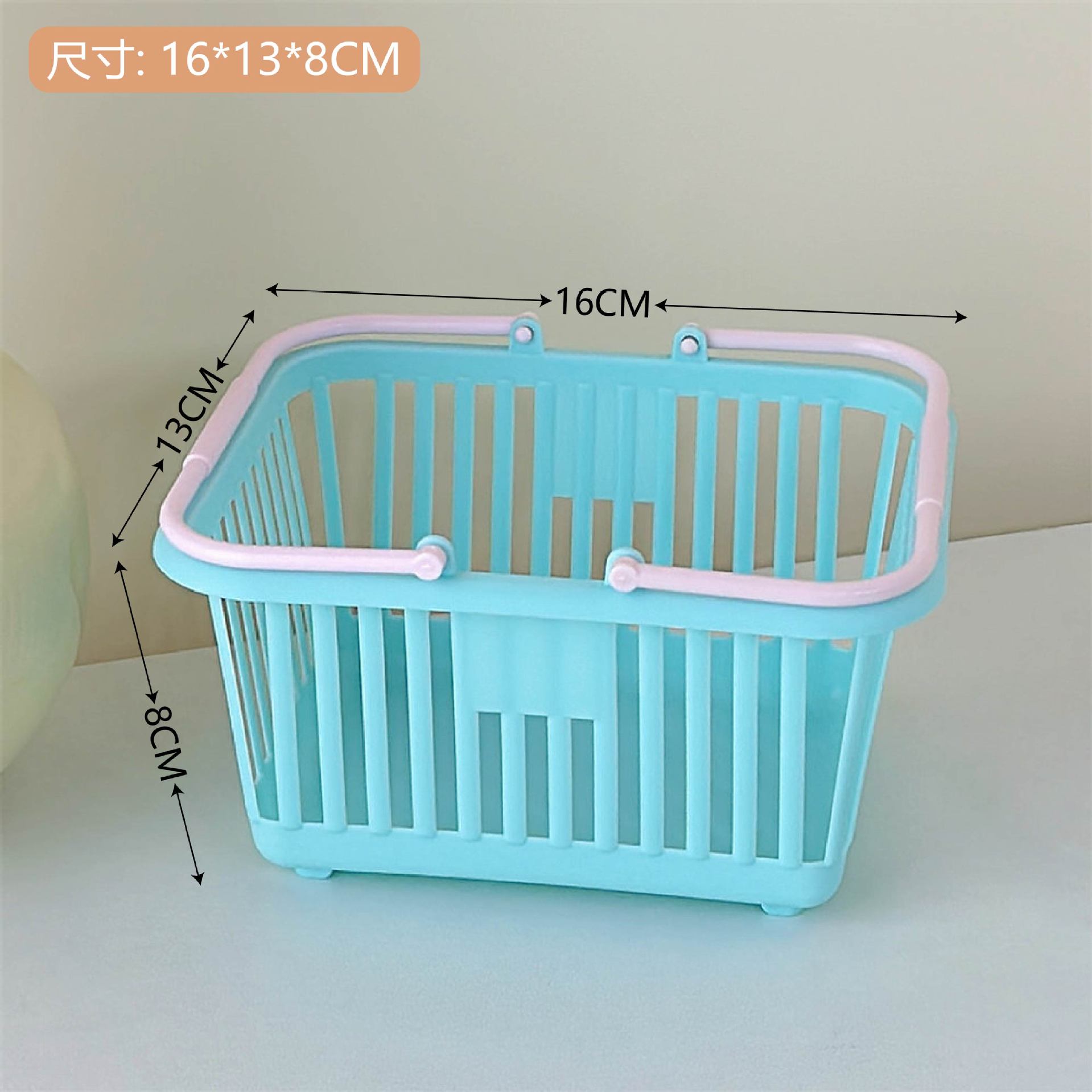 SH136 marca verde tejido cesta de almacenamiento escritorio cesta chica corazón Rosa control foto apoyos