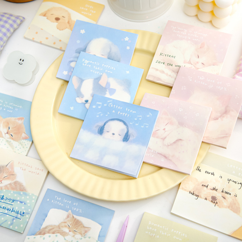 Mr. Paper Three Enjoy N Tie Stickers Serie de historias junto a la cama Ilustración original Notas del estudiante Mensaje Post-it