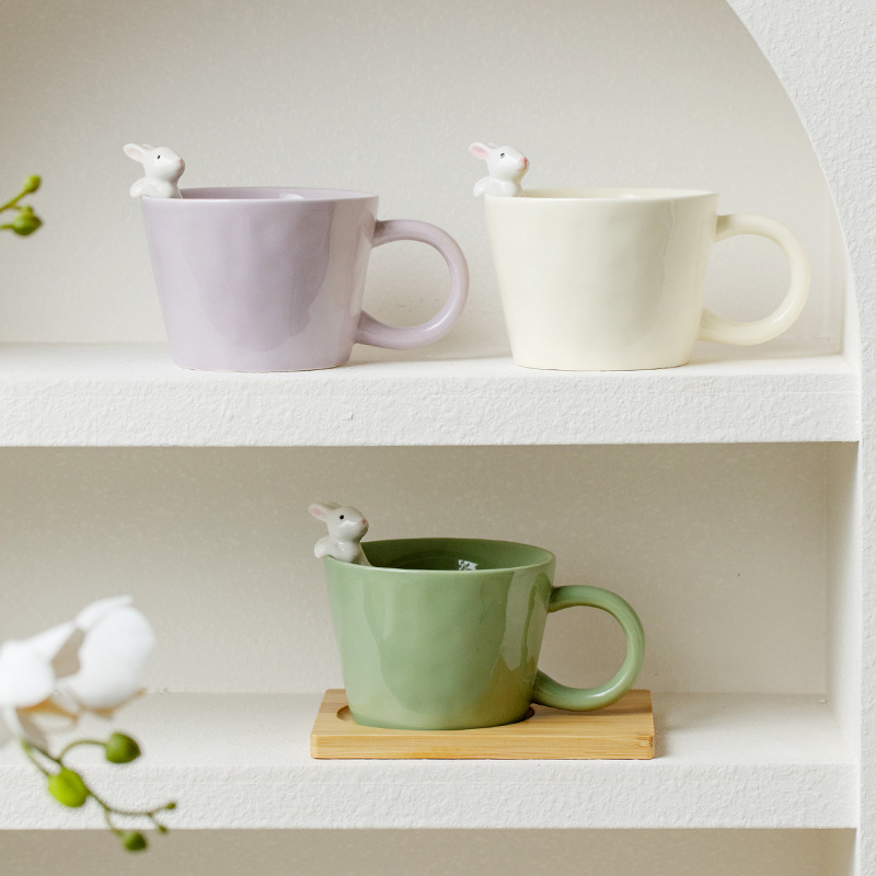 Inswind casa tazas de café de cerámica pareja tazas de conejo tazas de leche tazas de té tazas de agua transfronterizas