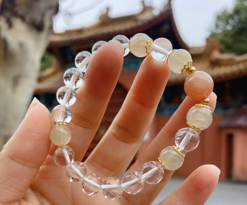 Protective amulet, white brand white crystal, bracelet