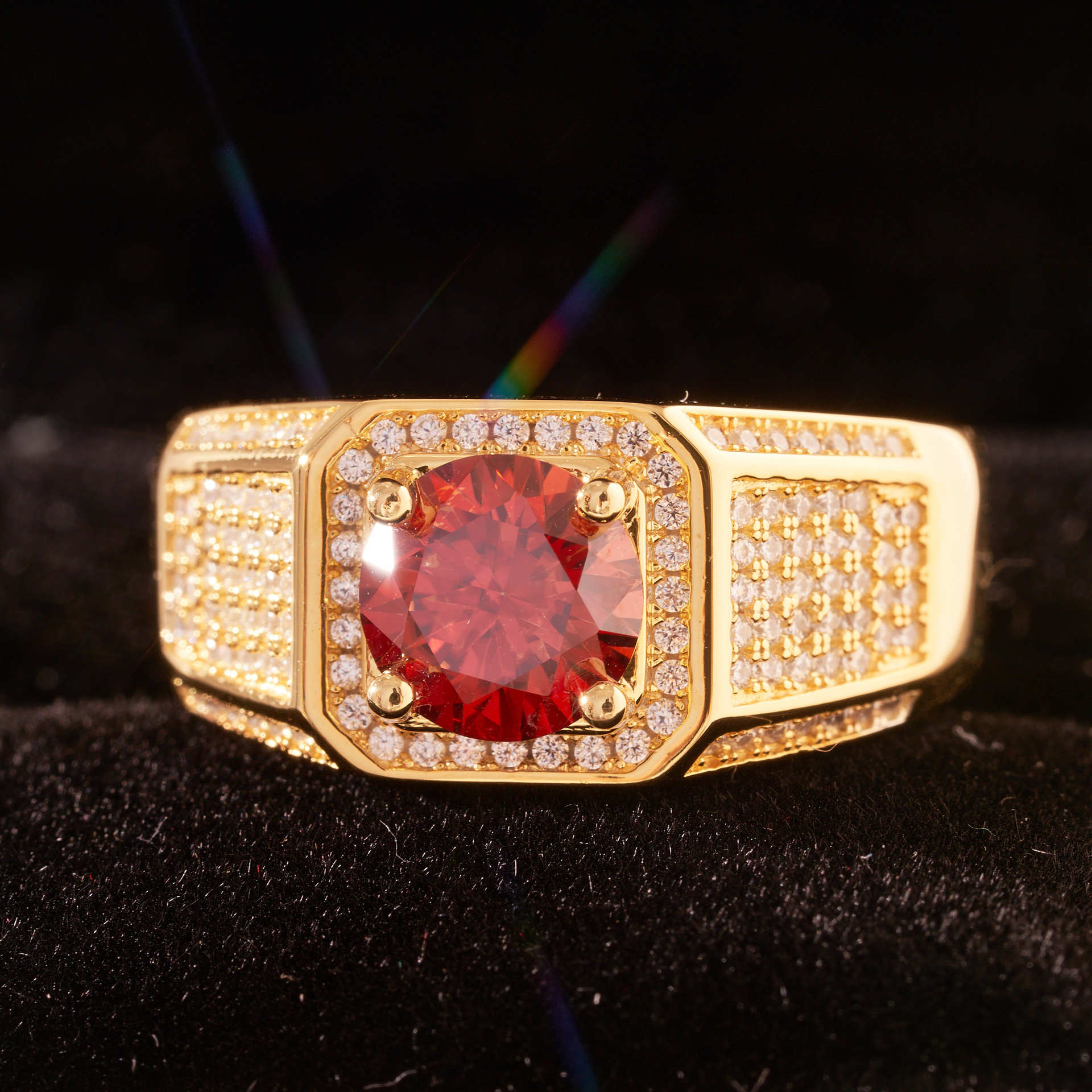 1 / 2 / 5 quilates de diamante de oro para hombre anillo de diamante de súper lujo con bolígrafo de diamante GRA anillo de diamante para hombre