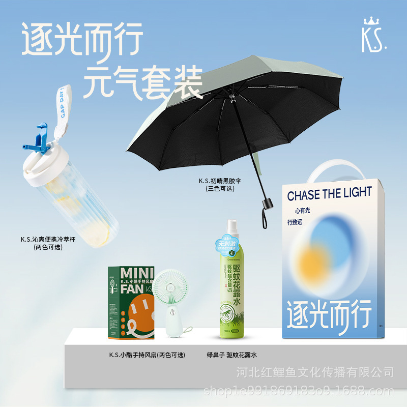 Portable Cold Brew Cup, Small Fan, Umbrella Set, Summer Cooling and Heat Protection, Gift for Clients and Employees, Souvenir Portable Cold Brew Cup, Small Fan, Umbrella Set, Summer Cooling and Heat Protection, Gift for Clients and Employees, Souvenir