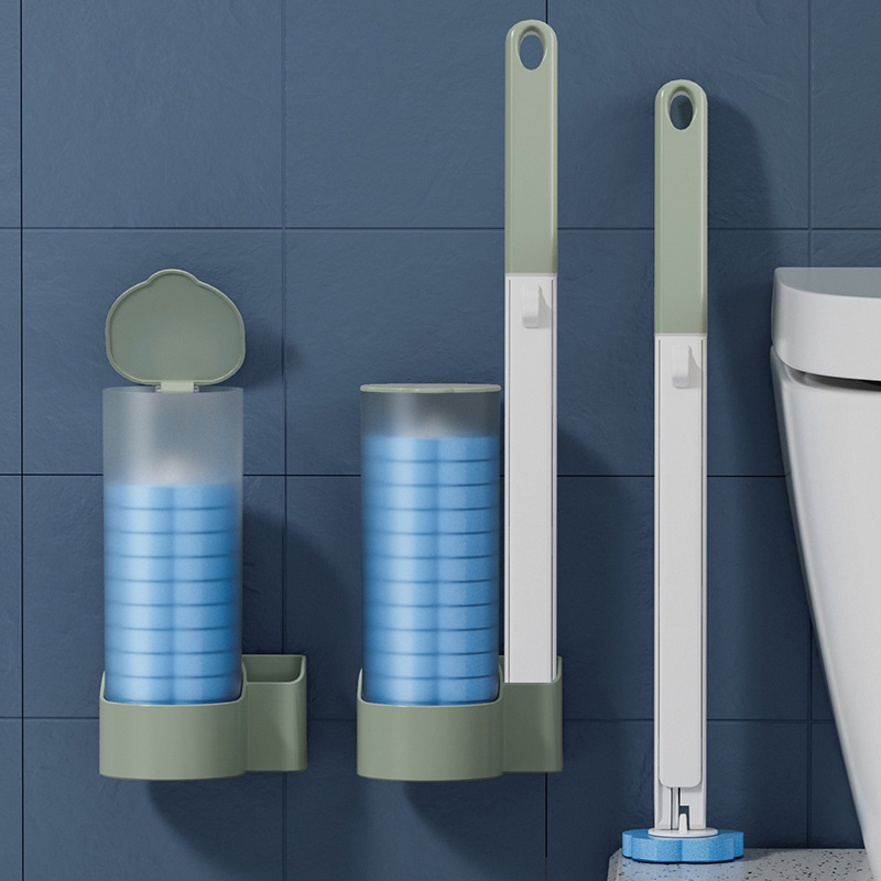Silk King Disposable Toilet Brush for Home Use, No Dead Angle Cleaning, Wall-Mounted Toilet Brush, Bathroom Brush Set, Toilet Brush