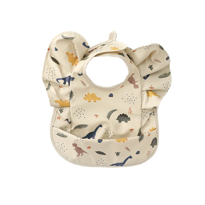 Manga de vuelo danés bebé alimentos babero alas de Ángel babero pu impermeable bebé babero alimentación ins babero