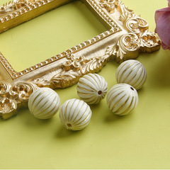 國產復古南瓜描金珠2色選 diy手作復古配件ins飾品材料珠子批發