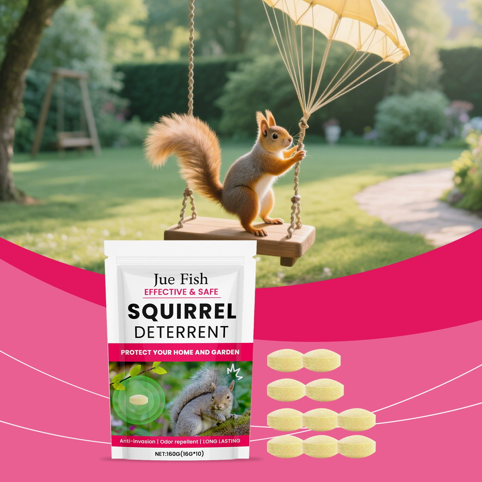Таблетки от белок Jue Fish для дома, на открытом воздухе, во дворе, чтобы устранить помехи без запаха и удобные таблетки от белок.