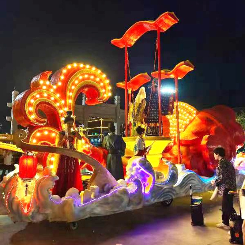 花车 制作大型游乐设备巡游花车 景区商场巡演玻璃钢材质造型