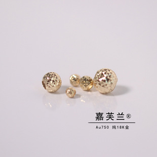 Pure G18K gold pineapple bead spacer bead Lulutong batch flower rice word small gold bean DIY necklace bracelet Accessories Wholesale