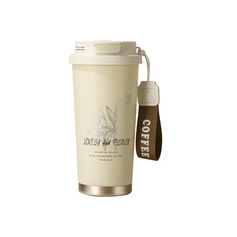Taza de café Suzulan 316 taza de acero inoxidable de acero inoxidable de alta calidad para mujeres con revestimiento cerámico para automóviles de doble bebida de taza de agua para mujeres otros