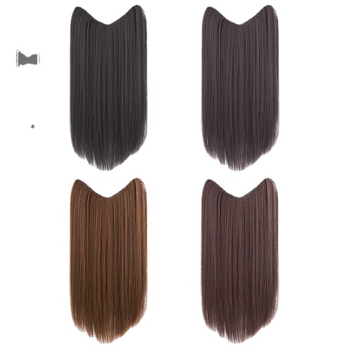 Wig for women with long hair, one-piece V-shaped seamless hair extensions to increase hair volume, fluffy artificial hair, long straight hair wigs