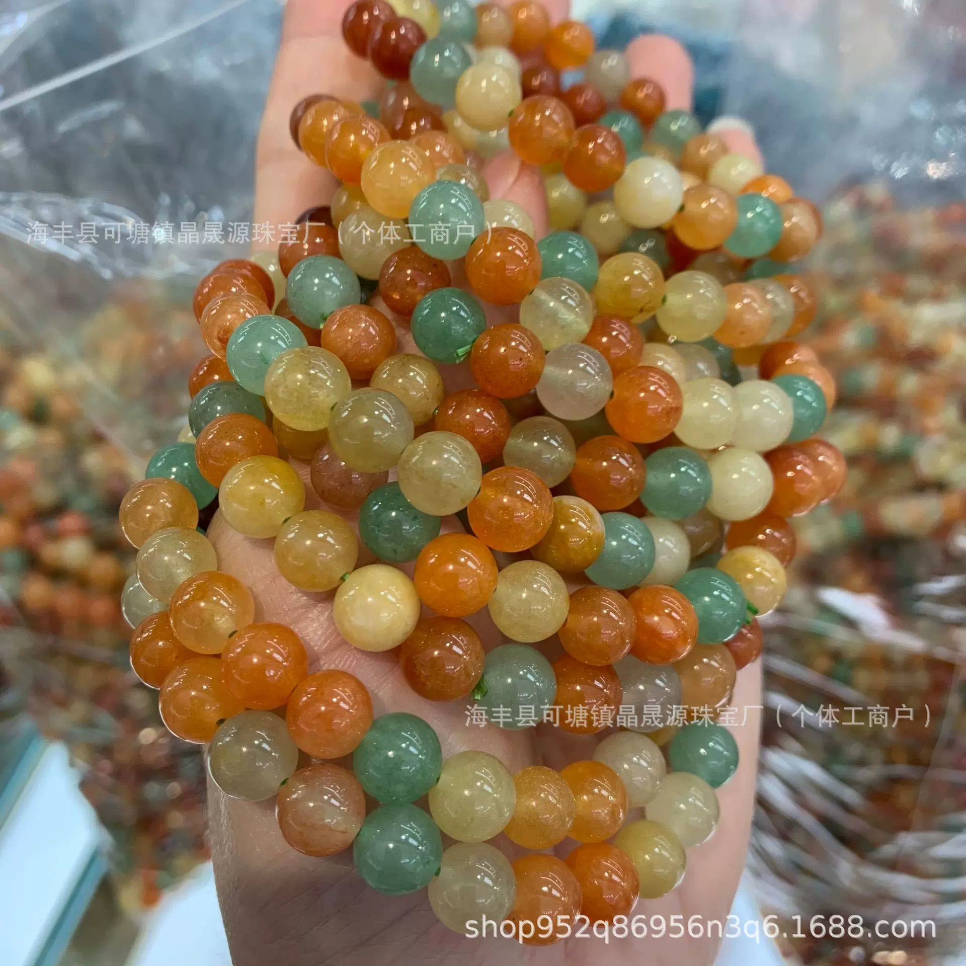 天然金丝玉圆珠手串东陵玉手链糖果色饰品福禄寿黄玉绿东陵直播款