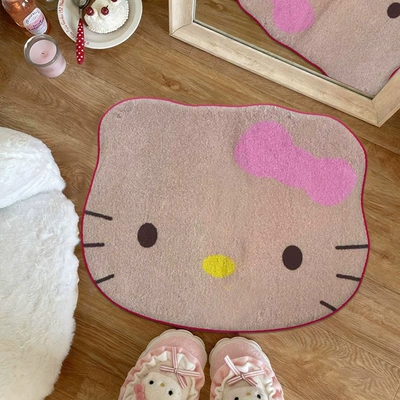 Avtomobil döşəmə paspasları — Floor Mats - khaki-hello-kitty-flat-imitation-cashmere-4060cm-skin-friendly-imitation-cashmere