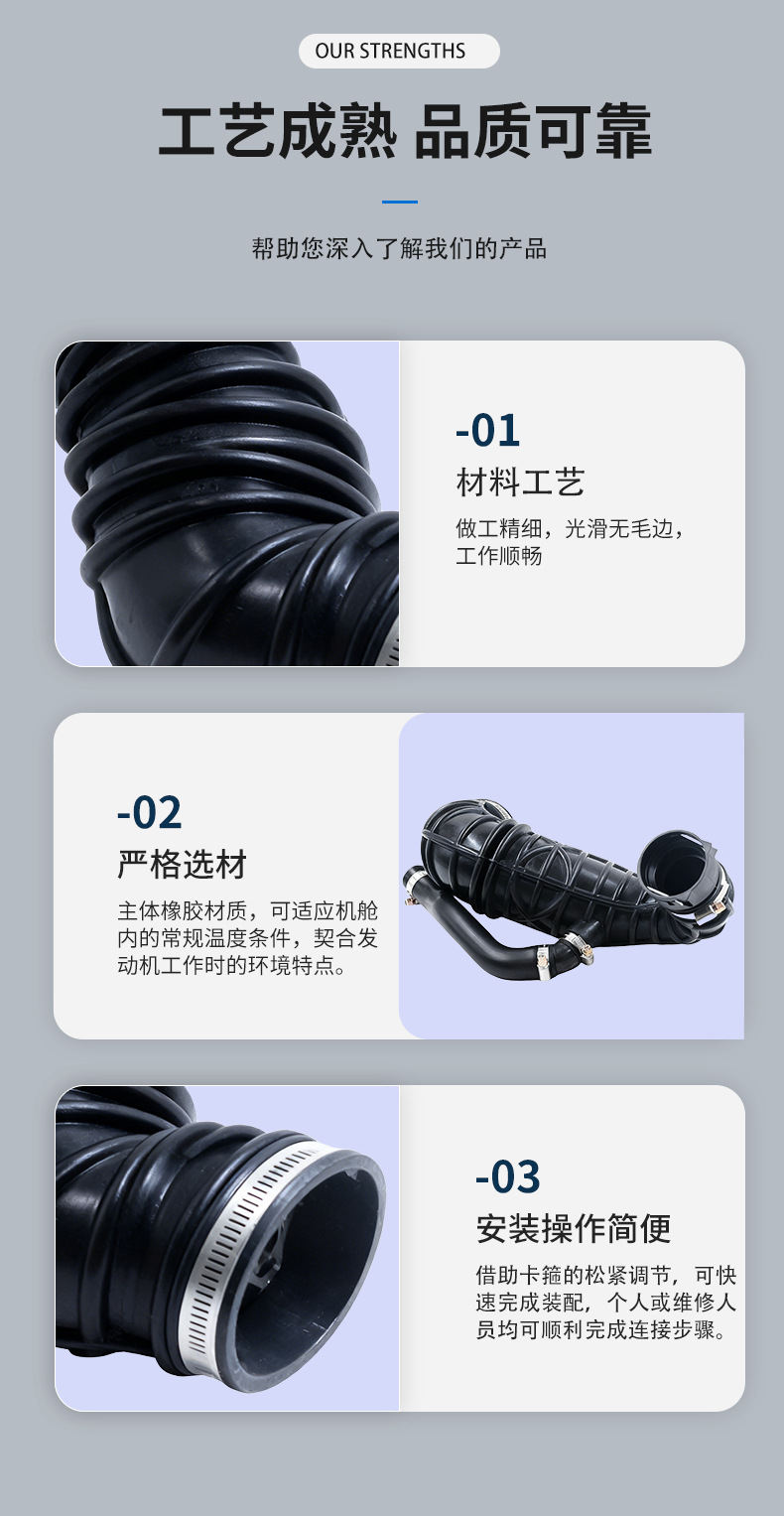 9405280982 Is Suitable for Mercedes-Benz Air Intake Pipe Filter, Air Inlet Pipe, Japanese and American Style Air Intake Hose