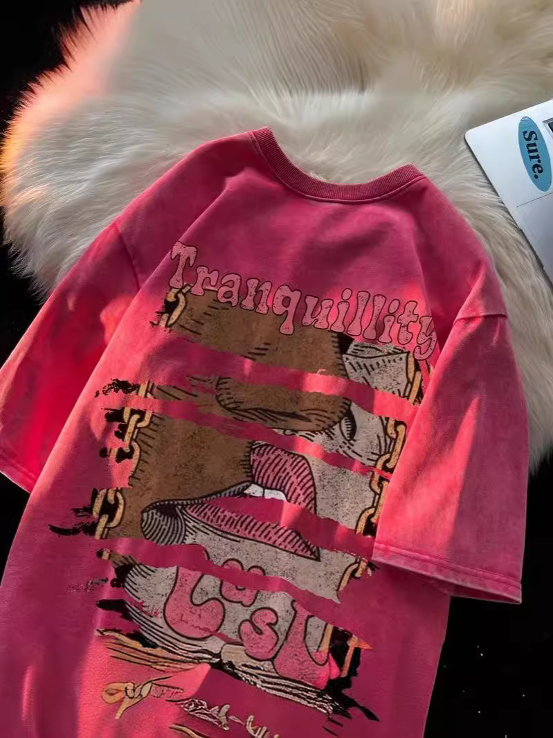 欧米の高街水洗いして古い半袖tシャツを作ります。