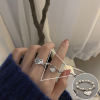 Retro one size fashionable brand ring hip-hop style, on index finger