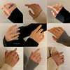 Tide, retro small design advanced ring hip-hop style, on index finger, light luxury style