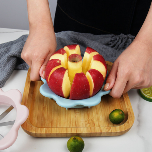 Household stainless steel apple cutter and divider, flower-shaped fruit cutter and corer, fruit cutting kitchen gadgets