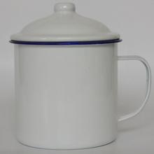 搪瓷茶缸杯杯子带329930盖把缸水白瓷茶杯带塘瓷口缸怀旧老瓷式洋