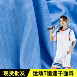 源头工厂有光亮丝鸟眼米通布透气网眼运动速干t恤汗布篮球服面料