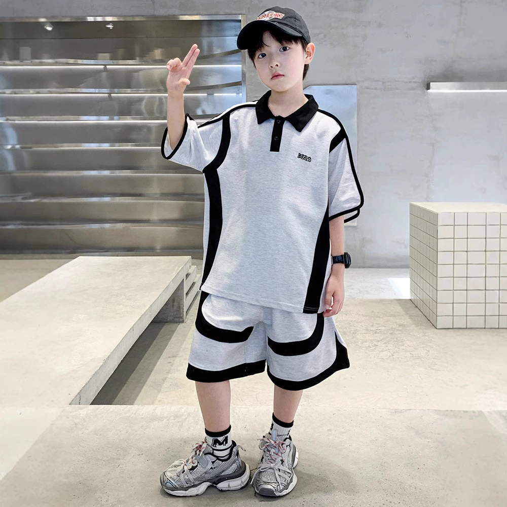 Summer clothing, children's set, summer polo, for teenagers, with short sleeve