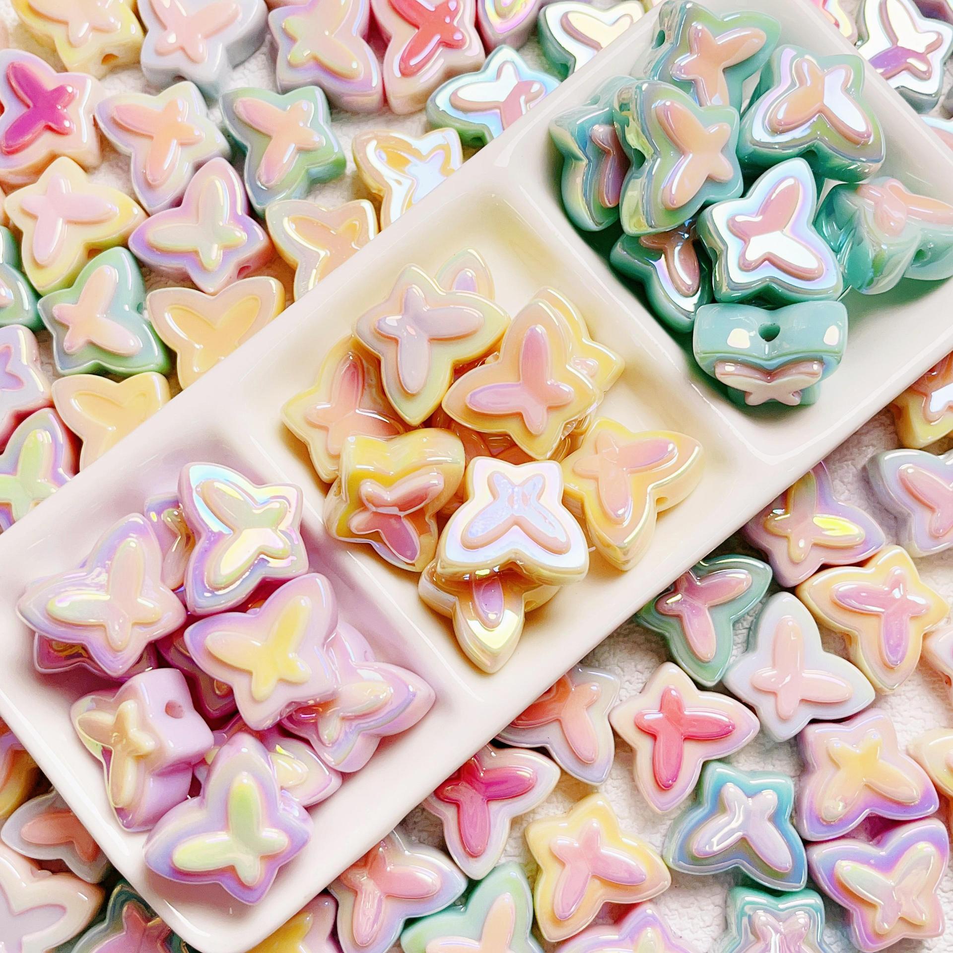 30g Weight Beads Jewelry Making Type 10 PCS/Package Plastic Resin Bow Knot Polished DIY Jewelry Accessories Beads