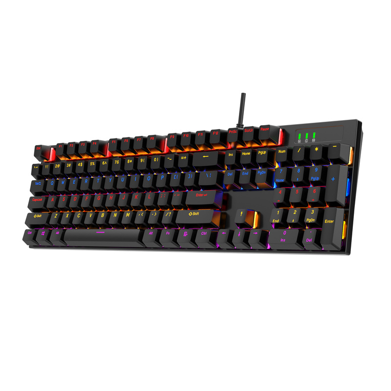 104 キーメカニカルキーボード緑軸 RGB グレアサウンド e スポーツゲーム 26 キーノーマルリフティングデスクトップコンピュータ有線キーボード|undefined