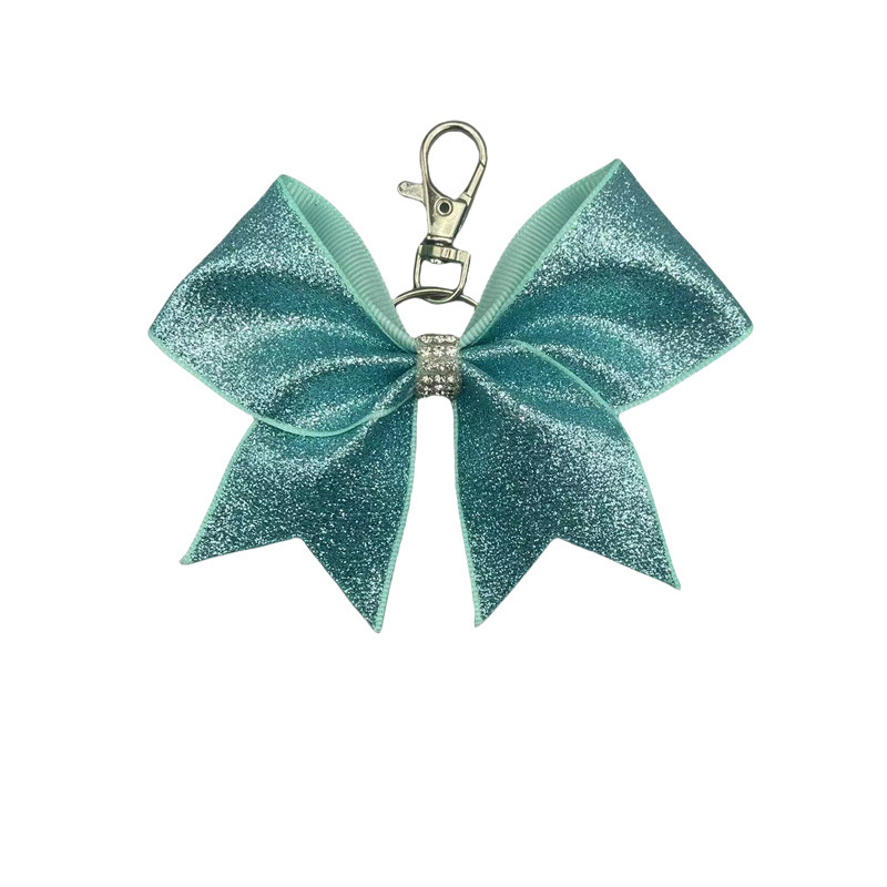 Nuevo estilo de moda transfronteriza arco de cuero brillante llavero colgante personalidad diamante de amigas bolsas colgantes regalos